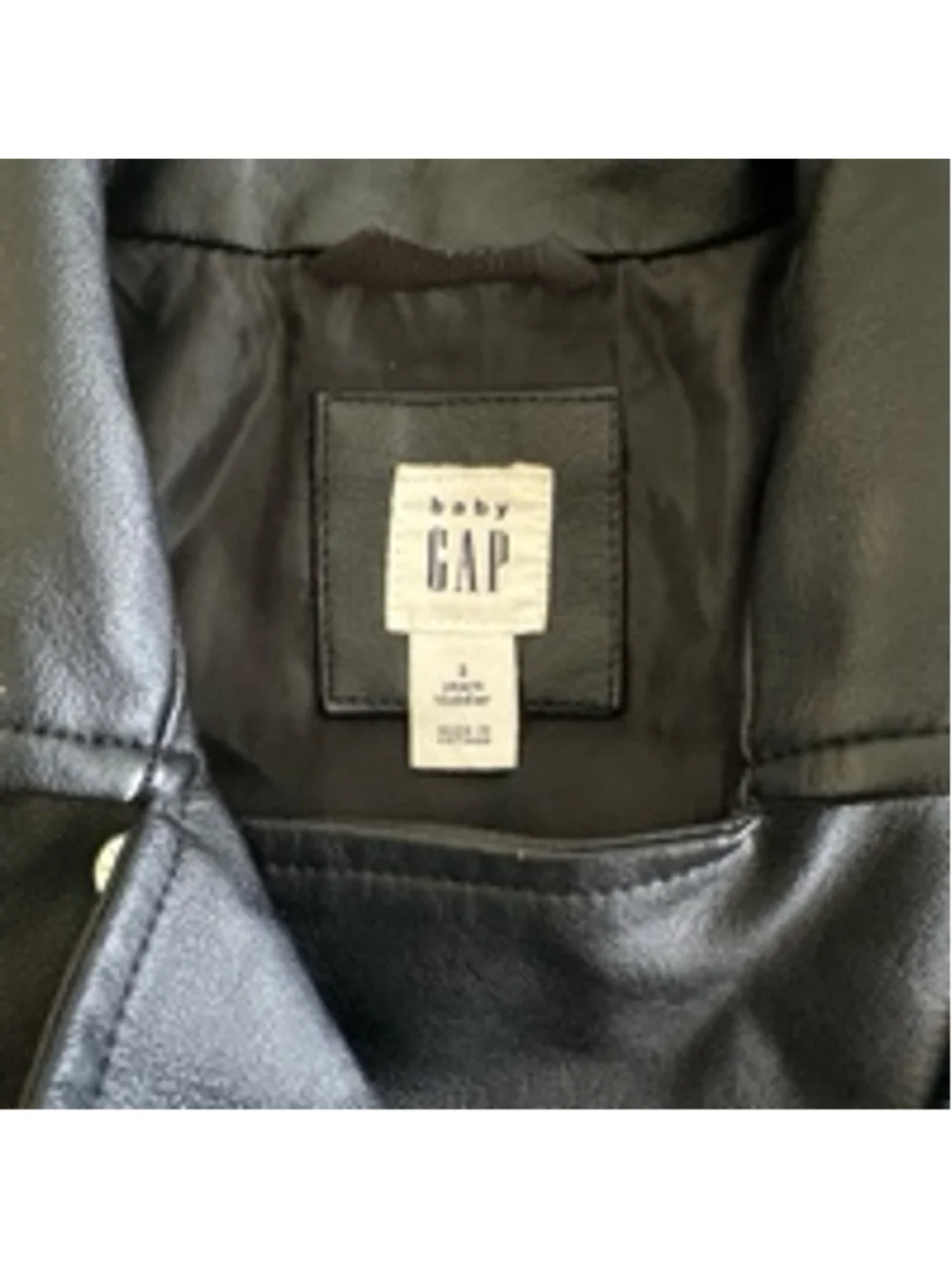 Baby Gap Faux Leather Moto Jacket 3M Black Biker Jacket Baby Girl